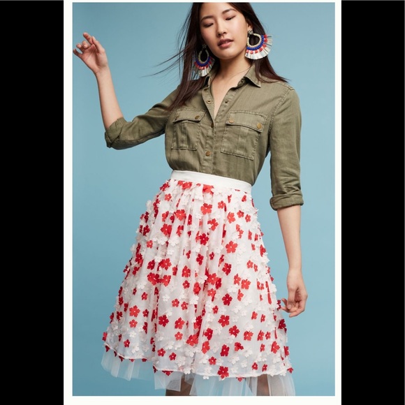 ‼️HTF Anthropologie Lola Petal Skirt 0‼️